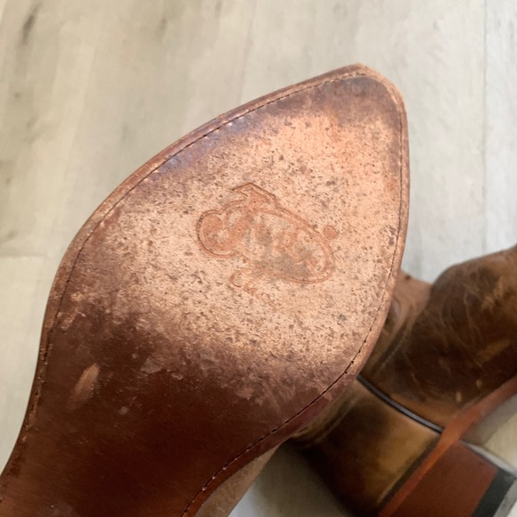 Justin Womens Distressed 10B Leather Western Cowboy Boots Snip Toe Swirl Stitch - Picture 11 of 15